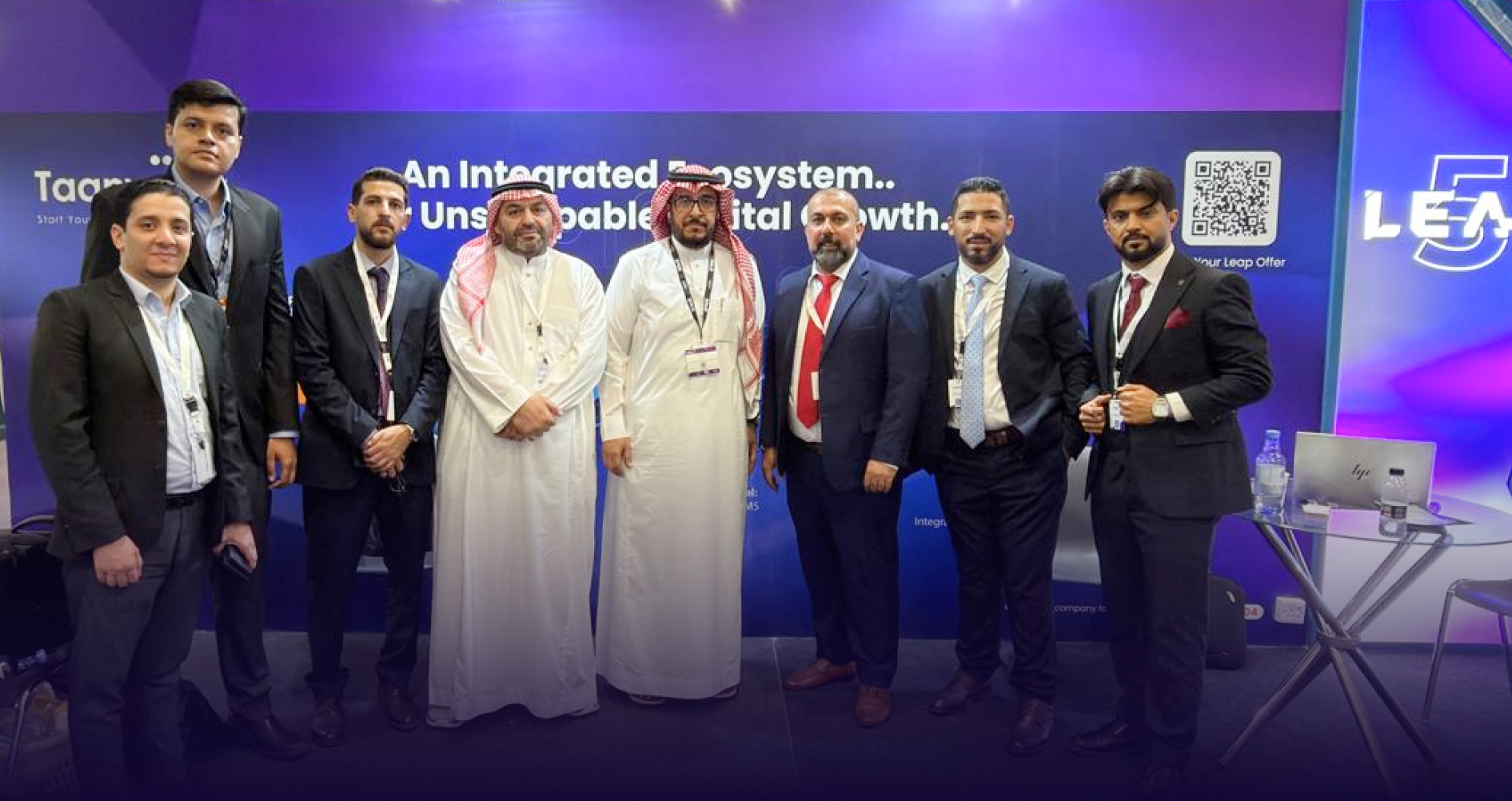 Taqnyat showcasing business communication and AI solutions at LEAP 2026